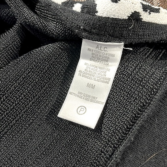 A.L.C. Moore Black and White Leopard Raglan Sweater - Picture 10 of 10